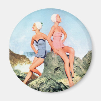 Imán Las Mujeres Retro Vintage nadan y también gorras d