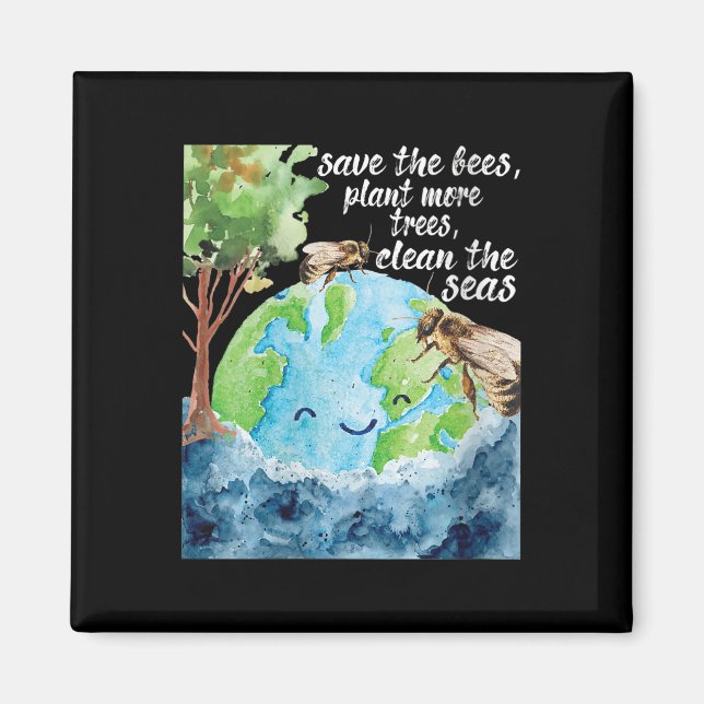 Imán Las mujeres salvan a las abejas - Protección del m (Frente)