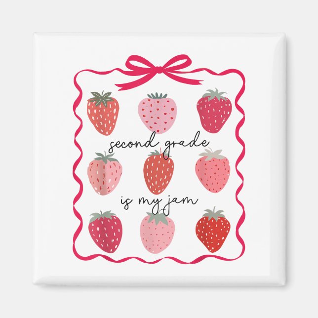 Imán Las Mujeres Segundo Grado Es Mi Jam Strawberry Pri (Frente)