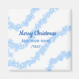 Imán Las navidades azules brillan líneas purpurinas aña