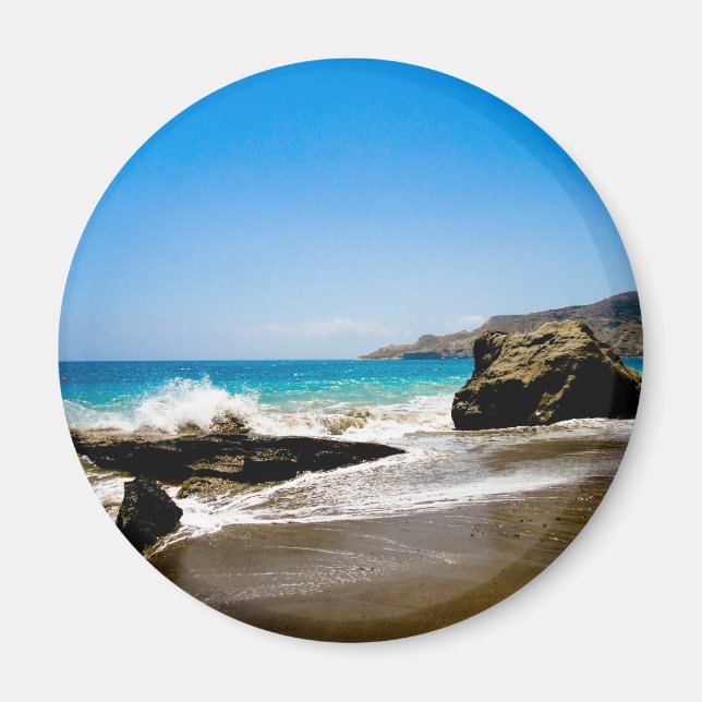 Imán Las olas chocan en la playa (Frente)