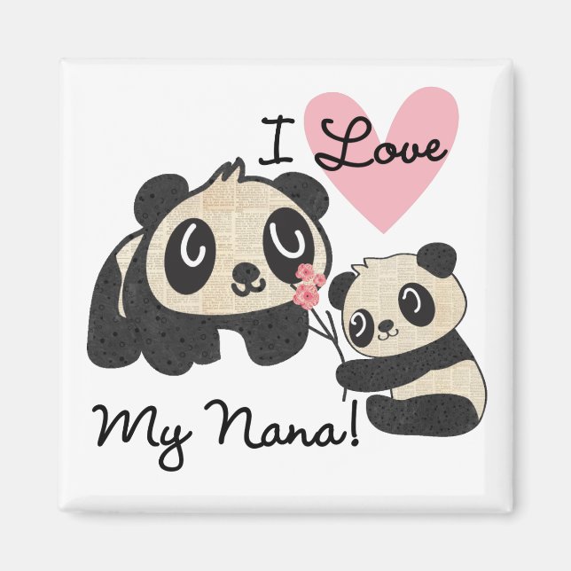 Imán Las pandas I aman a mi Nana (Frente)