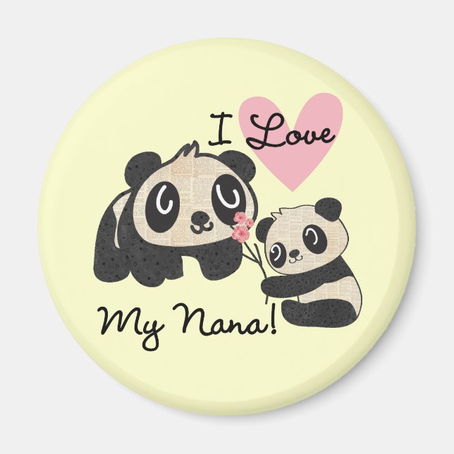 Imán Las pandas I aman a mi Nana (Frente)