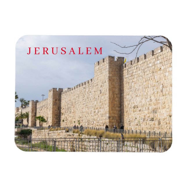 Imán Las paredes de la ciudad de Jerusalén miran el imá (Horizontal)