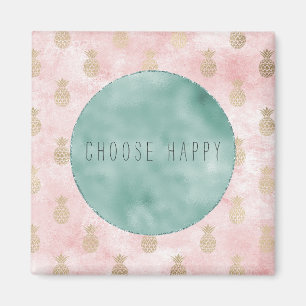 Imán Las piñas doradas de Rubor de color rosado