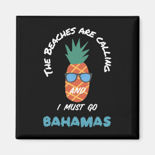 Imán Las playas están llamando a Bahamas Souvenir Pinea