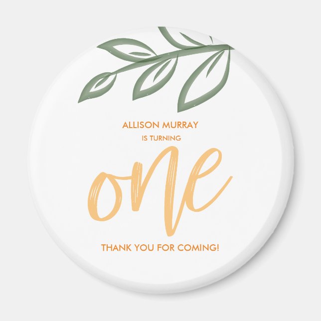 Imán Las primeras hojas de pintura Cute Doodle de cumpl (Frente)