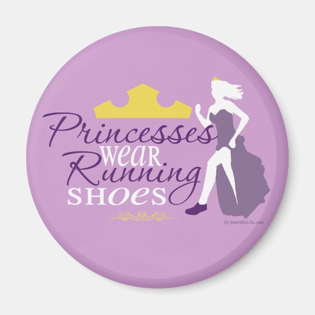 Imán Las princesas usan zapatos de correr (Frente)