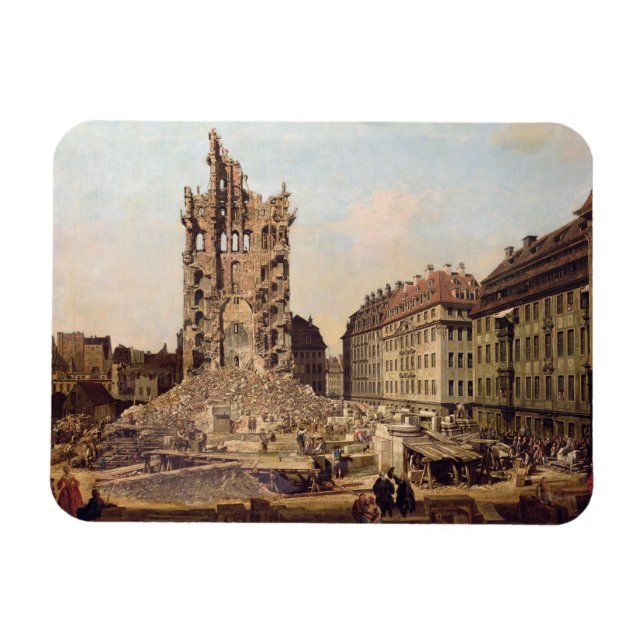 Imán Las ruinas de la antigua Kreuzkirche, Dresden (Horizontal)