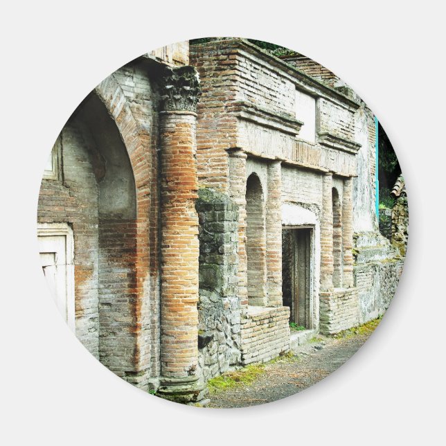 Imán Las ruinas de Pompeya - mercado con templos (Frente)