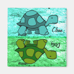 Imán Las tortugas limpian/sucio