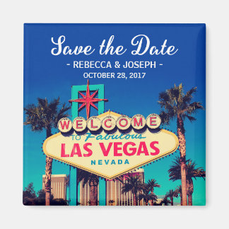 Imán Las Vegas Boda Retro Photo Save the Date