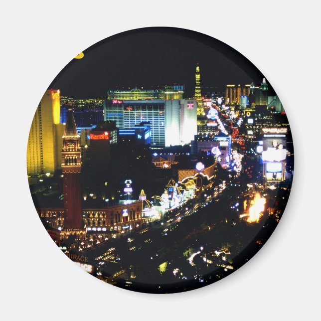 Imán Las Vegas La Franja de noche (Frente)