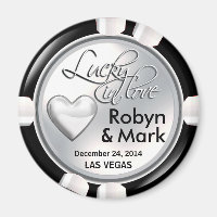 Las Vegas Lucky in Love Casino Chip blanco