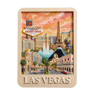 Imán Las Vegas Nevada Impasto Vintage Lugares Turístico