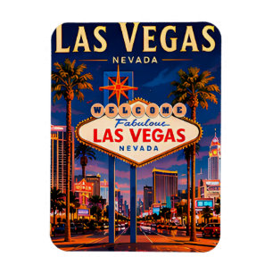 Imán 🎰 Las Vegas Nevada Strip y horizonte