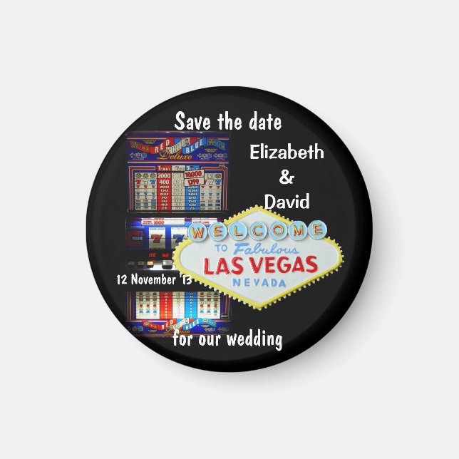 Imán Las Vegas Save the Date Slot Machine (Frente)