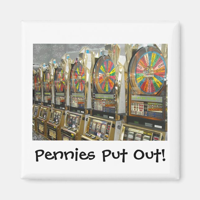 Imán Las Vegas Slots/ Pennies sacadas (Frente)