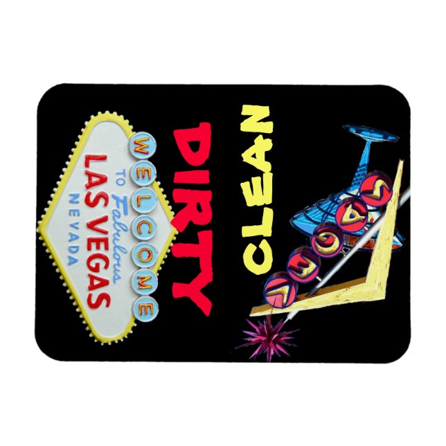 Imán Las Vegas sucio y limpio (Horizontal)