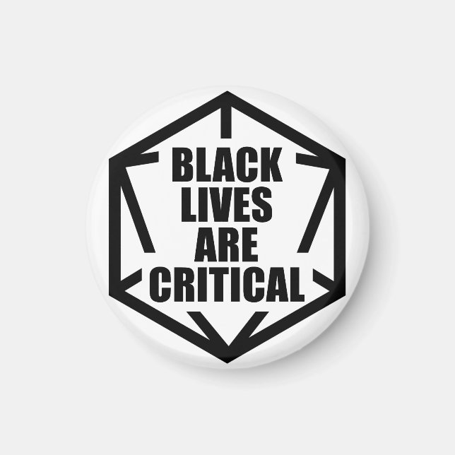 Imán Las vidas negras BLM son críticas [B&W] (Frente)