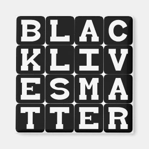 Imán Las vidas negras importan BLM en el patrón cuadrad