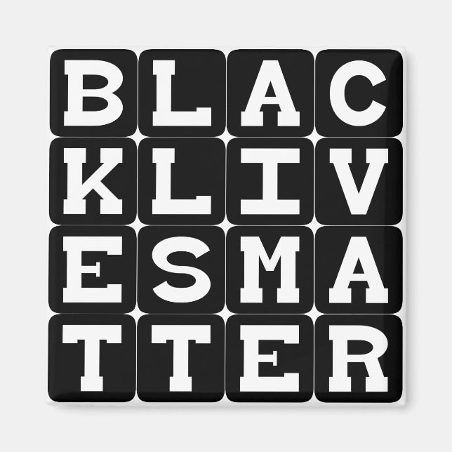 Imán Las vidas negras importan BLM en el patrón cuadrad (Frente)