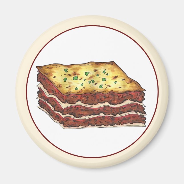 Imán Lasagna Lasagna Cocina italiana americana (Frente)