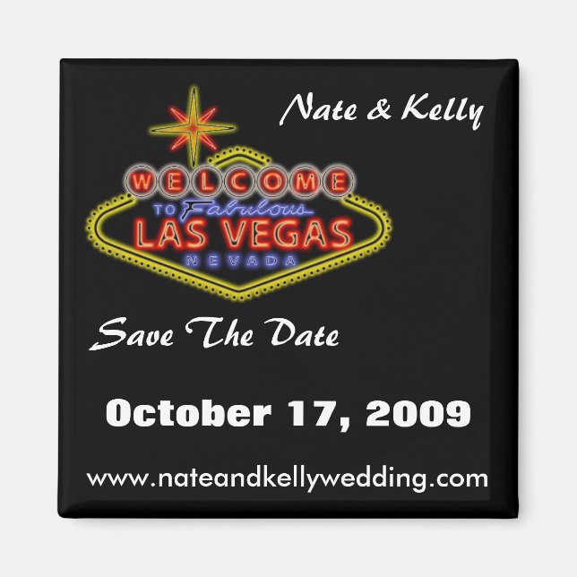 Imán LasVegasSign, Nate & Kelly, Save The Date, Octo... (Frente)