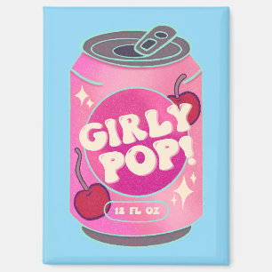 Imán Lata de refresco de cereza pop femenino Rosa ret