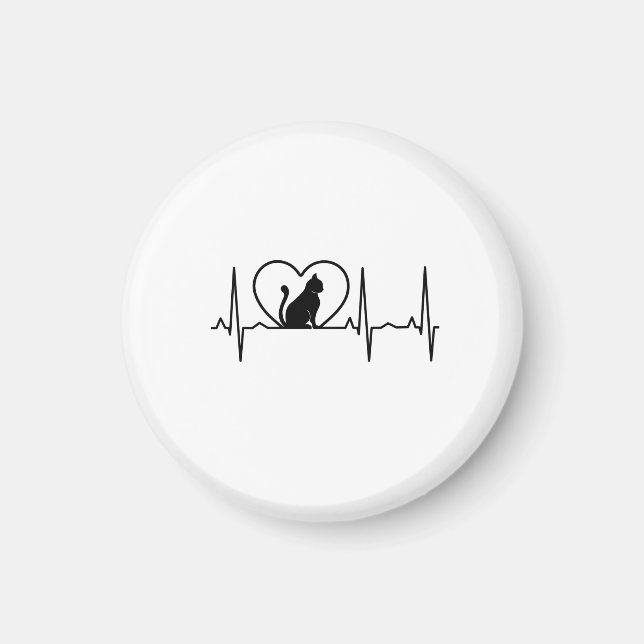 Imán Latido de gato con corazón (Frente)