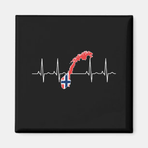Imán Latido del corazón de la bandera noruega