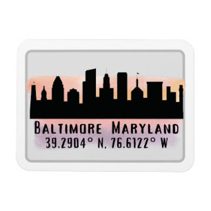 Imán Latitud y longitud de la línea aérea Baltimore