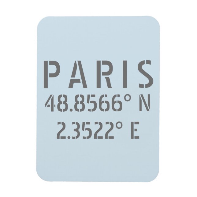 Imán Latitud y longitud de París (Vertical)