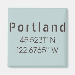 Imán Latitud y longitud de Portland