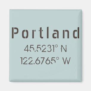 Imán Latitud y longitud de Portland