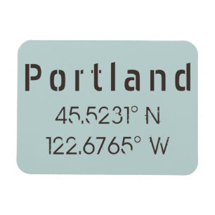 Imán Latitud y longitud de Portland