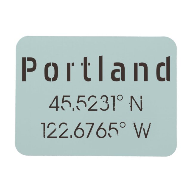 Imán Latitud y longitud de Portland (Horizontal)