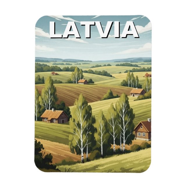 Imán Latvia Countryside Travel (Vertical)