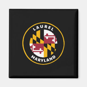 Imán Laurel Maryland Md Bandera Dge Roundlet Recuerdo
