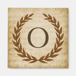 Imán Laurel Wreath Sheet Music Monograma Inicial O