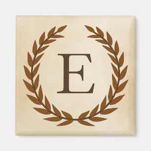 Imán Laurel Wreath sobre el Monograma Inicial E
