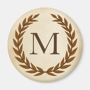 Imán Laurel Wreath sobre el monograma inicial M