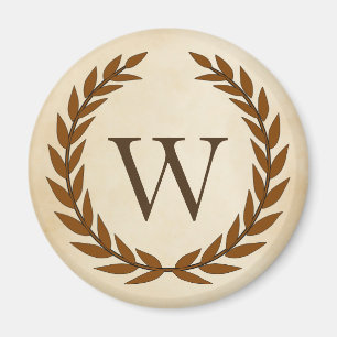 Imán Laurel Wreath sobre el monograma inicial W