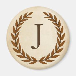 Imán Laurel Wreath sobre el monograma J inicial