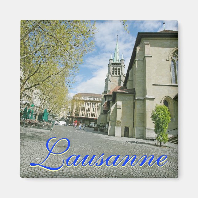 Imán Lausana, Suiza Square Magnet (Frente)