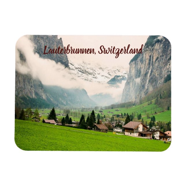 Imán Lauterbrunnen Suiza estilizado (Horizontal)