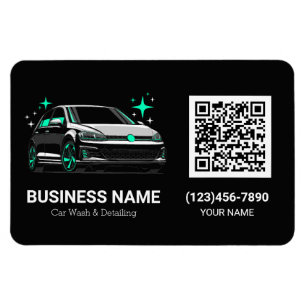 Imán Lavado de coche móvil y código QR personalizado de