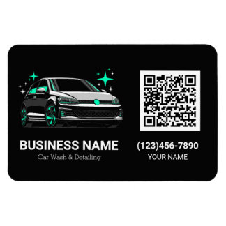 Imán Lavado de coche móvil y código QR personalizado de