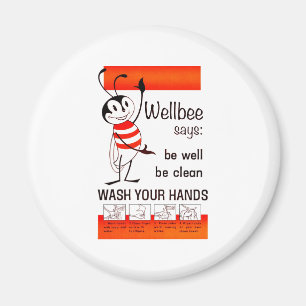 Imán LAVADO de la CDC de Wellbee SU poster del anuncio