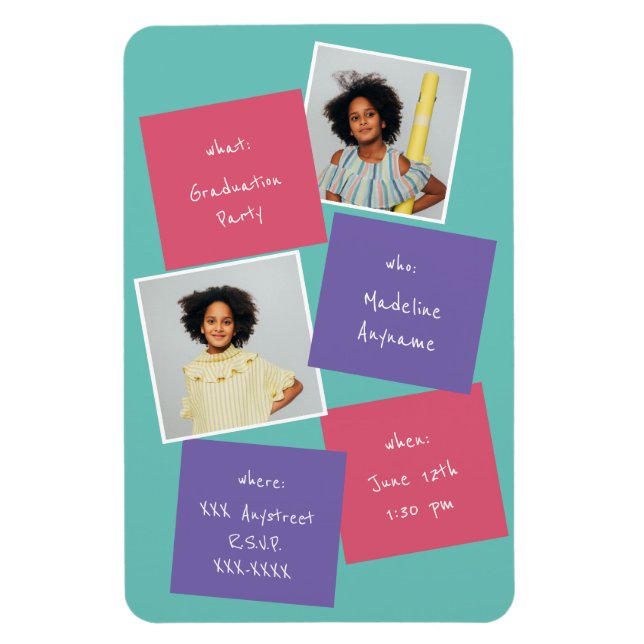 Imán Lavanda de Invitación a Graduación de Fotografía c (Vertical)